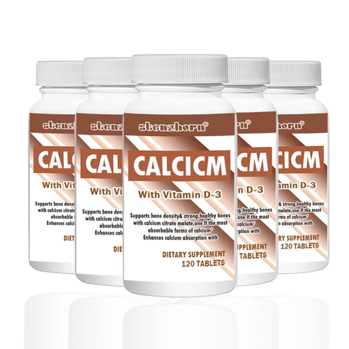 5 bottles Calcium + Vitamin D3  500mg 120 pcs support healthy bones