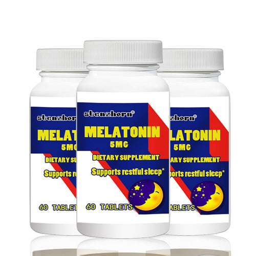 big deal Free shipping 3 Bottles melatonin  5mg  60pcs Total 180PCS Supports restful sleep